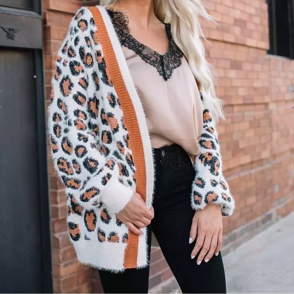 Buckle Women's Leopard Cardigan En Creame Small - Picture 3 of 9